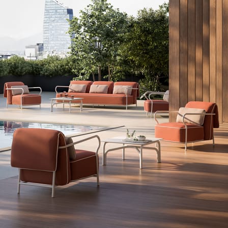 Table basse Salo métal orange / 70 x 70 x H 35 cm - Unopiu