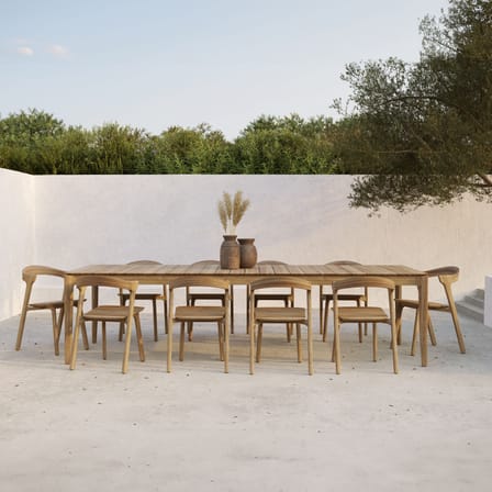 Table rectangulaire Bok OUTDOOR bois naturel / 300 x 110 cm - 12 personnes - Ethnicraft