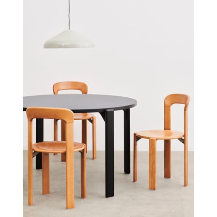 Table ronde Rey bois noir / By Bruno Rey x Dietiker, 1971 - Ø 128,5 cm - Hay