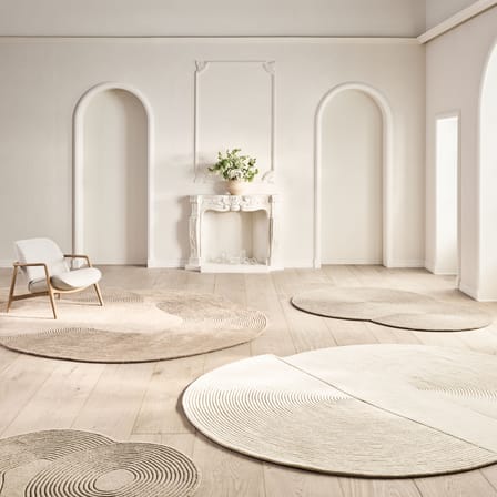 Tapis Zen Split tissu beige / 300 x 344 cm - Bolia