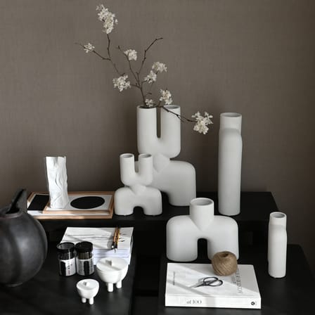 Vase Cobra Double Mini céramique blanc / L 22 x H 28 cm - 101 COPENHAGEN