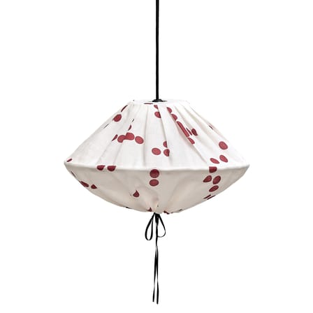 Abat-jour Yumi tissu rouge / Ø 50 x H 30 cm - Lin - NOBODINOZ