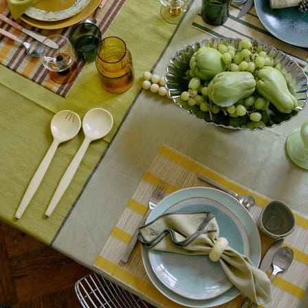 Couverts à salade  plastique jaune - HK LIVING