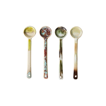 Cuillère 70s ceramics céramique multicolore / Set de 4 - L 12,5 cm - HK LIVING