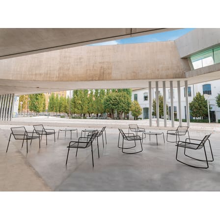 Fauteuil bas empilable Rio R50 métal blanc - Emu