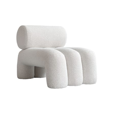 Fauteuil rembourré Foku blanc / Tissu bouclé - 101 COPENHAGEN