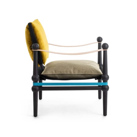 Fauteuil rembourré Twain tissu jaune / Konstantin Grcic, 2024 - Magis