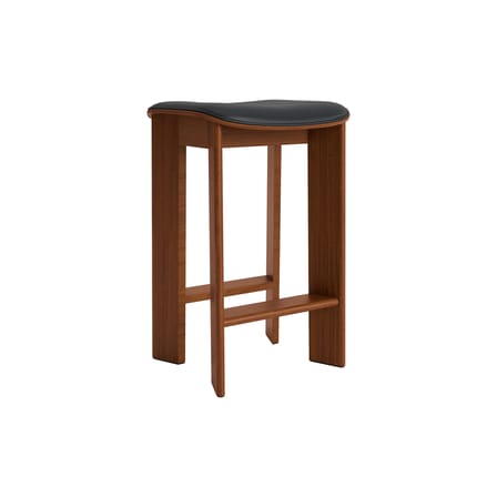 Chisel 30 Low High stool leather black / Height: 65 cm - Leather upholstery - Hay