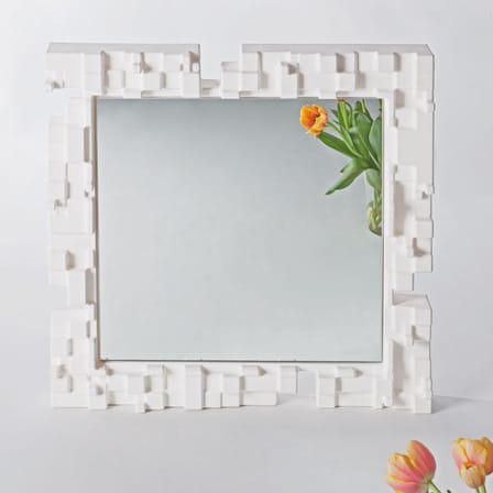 Miroir mural Pixel plastique rouge / 80 x 80 cm - Slide