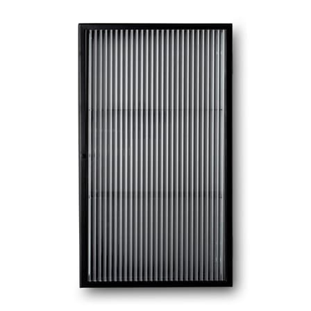 Rangement mural Haze métal noir / L 35 x H 60 cm - Verre cannelé - Ferm Living