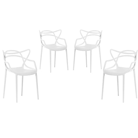 Sedia impilabile Masters materiale plastico bianco / Set di 4 sedie impilabili - Kartell