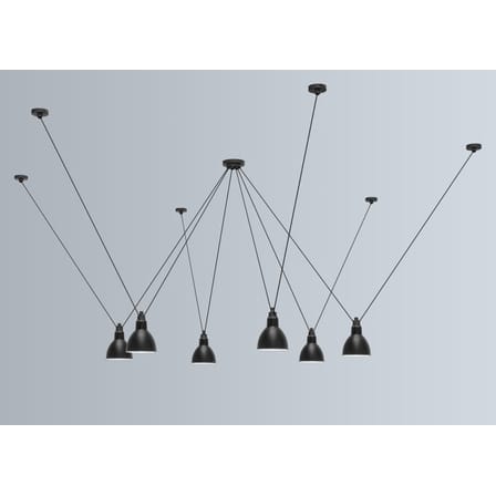 Suspension Acrobate N°326 verre blanc / Lampe Gras - 6 abat-jours Ø 25 cm - DCW éditions