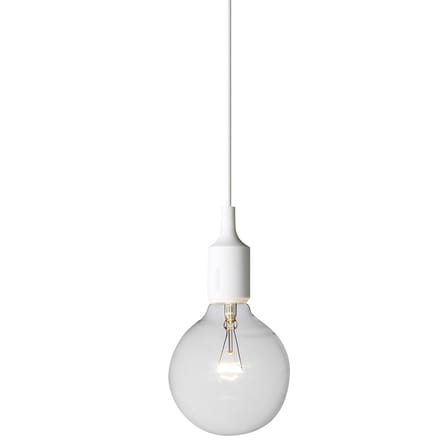 Suspension E27 plastique beige / Silicone - Ampoule incluse - Muuto