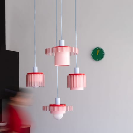 Suspension Gigi Dolce rose n° 4 / Ø 18 x H 21 cm - Plastique recyclé, fabriqué en France - Warren & Laetitia