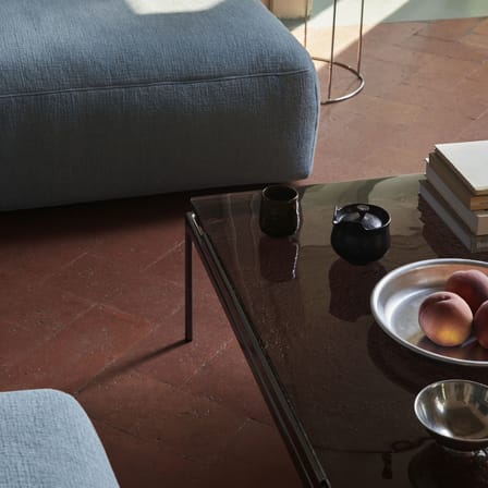 Table basse Sett LN13 verre noir / 100 x 100 x H 34 cm - &tradition