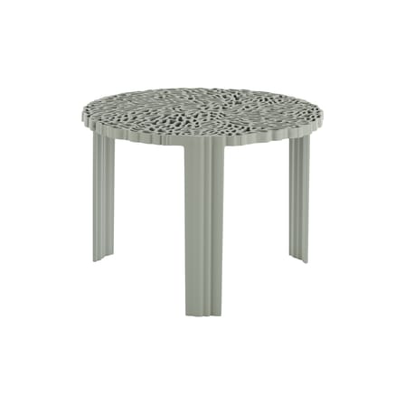Table basse T-Table Medio plastique vert / Ø 50 x H 36 cm - Kartell