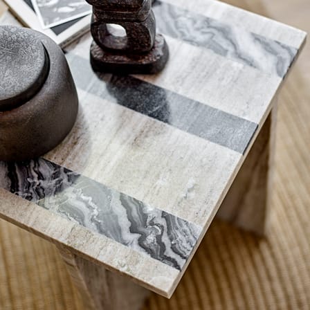 Table d'appoint Clea marbre beige / 35,5 x 35,5 x H 40 cm - Bloomingville
