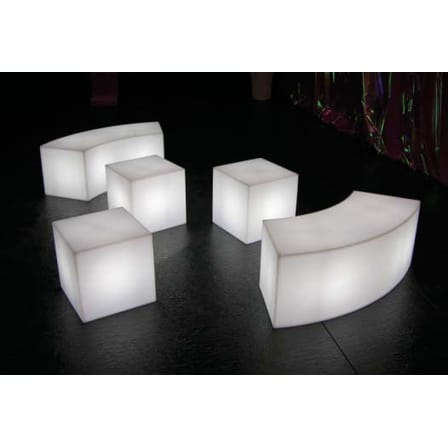 Table d'appoint lumineuse Cubo OUTDOOR plastique blanc / 43 cm - Avec câble - Slide