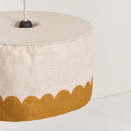 Abat-jour Vibes tissu jaune / Ø 40 x H 18 cm - Lin - NOBODINOZ