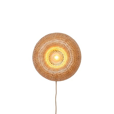 Applique con presa Barbados legno beige / Ø 35 cm - Bambù - GOOD&MOJO