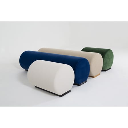 Banc rembourré Place des Petits Pères tissu gris Court par José Lévy / L 60 cm - Exclusivité Made In Design - Lelièvre Paris