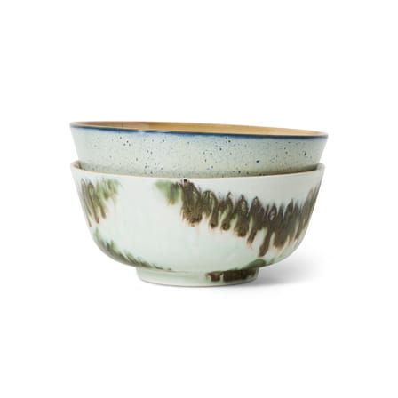 Bol 70s ceramics céramique multicolore / Set de 2 - Ø 19 x H 8,5 cm - HK LIVING