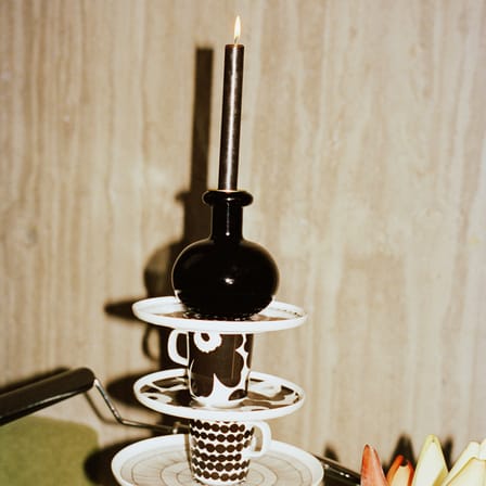 Bougeoir Butticula verre noir / Ø 12,5 x H 14,5 cm - Marimekko