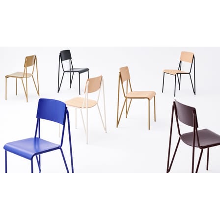 Chaise empilable Petit standard bois bleu - Hay