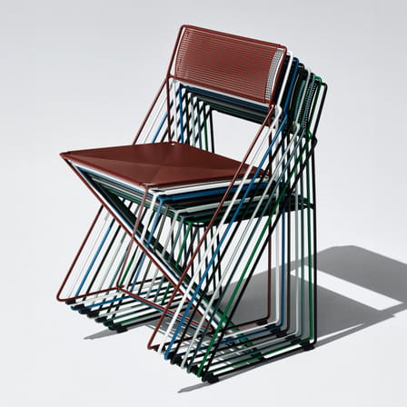 Chaise empilable X-Line OUTDOOR métal vert / Réédition 1977 - Acier perforé - Hay