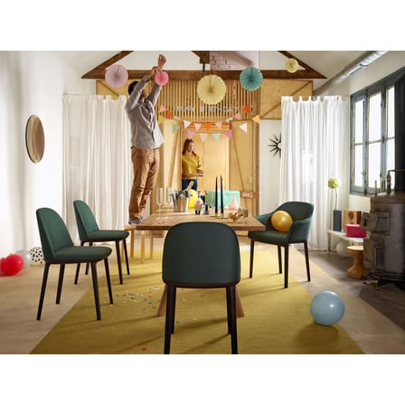 Chaise rembourrée Softshell Side Chair tissu gris / 4 pieds - Vitra