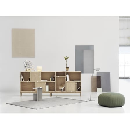 Étagère Stacked bois naturel / Medium carré 43x43 cm / Avec fond - Muuto