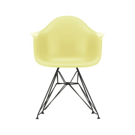 Fauteuil RE DAR - Eames Plastic Armchair plastique jaune / (1950) - Pieds noirs / Recyclé - Vitra