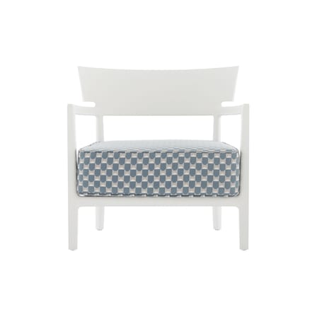 Fauteuil rembourré Cara OUTDOOR x Liberty tissu bleu - Kartell