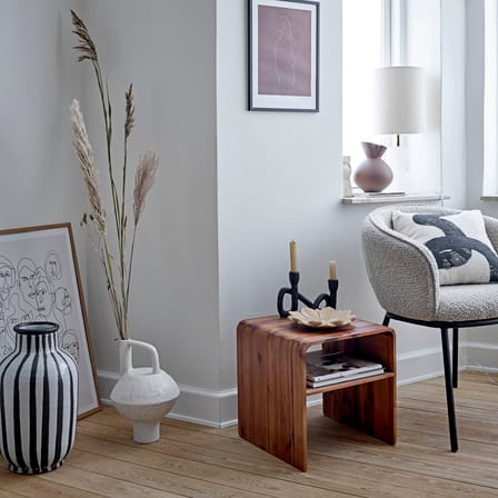 Fauteuil rembourré Cortone tissu gris - Bloomingville