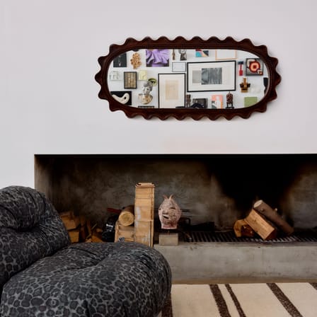 Miroir mural Wooden Ripple bois marron / 61 x 135 cm - HK LIVING