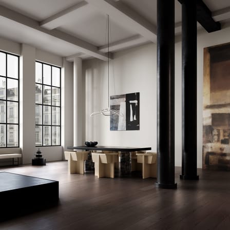 Ghost Mini LED Pendant metal silver / 116 x 62 x H 40 cm - 101 COPENHAGEN