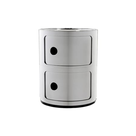 Portaoggetti Componibili materiale plastico grigio argento metallo / 2 cassetti - Metallizzato - Kartell