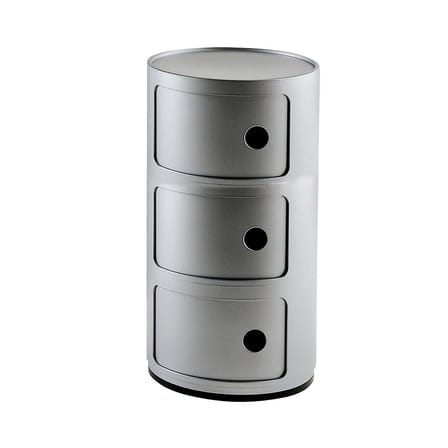 Rangement Componibili argent / 3 tiroirs - H 58 cm - Anna Castelli Ferrieri, 1968 - Kartell