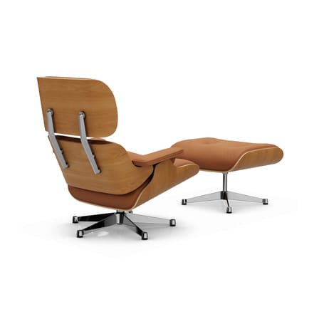 Set fauteuil & repose-pieds Lounge Chair & Ottoman cuir marron / Eames (1956) - Vitra