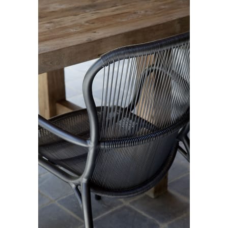 Loop Stackable armchair plastic material textile black / Hand-woven polyethylene cord - Vincent Sheppard