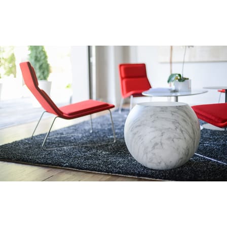 Table d'appoint Bong plastique matériau composite blanc gris / Giulio Cappellini, 2004 - Ø 48 x H 40 cm - Fibre de verre & résine - Cappellini