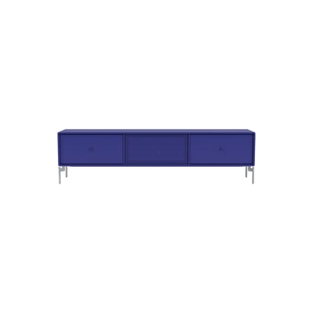 Octave V TV unit wood blue / Base, legs - W 138 x D 30 x H 36.6 cm - MONTANA