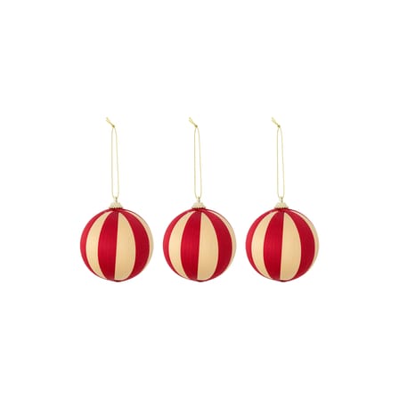 Wynn Bauble textile red / Size 3 - Ø 8 cm - Bloomingville