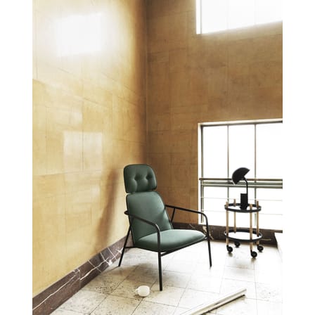 Carrello/tavolo d'appoggio Block metallo bianco legno naturale / Ø 45 cm - Normann Copenhagen