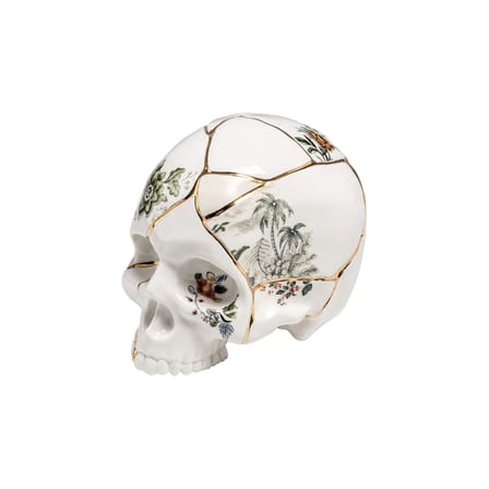 Décoration Teschio Kintsugi céramique multicolore / Crâne - Seletti
