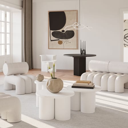 Big Foot Tall End table composite material white / Ø 45 x H 51 cm - 101 COPENHAGEN