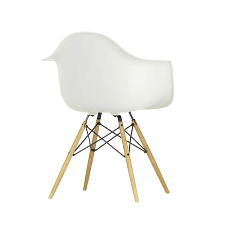 Fauteuil DAW - Eames Plastic Armchair plastique blanc / (1950) - Pieds bois clair - Vitra