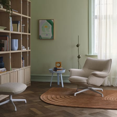 Fauteuil pivotant Doze tissu beige / Dossier bas - Muuto