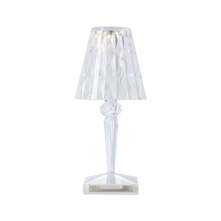 Kabellose, wiederaufladbare Außenlampe Battery LED plastikmaterial transparent / Ø 12 x H 30 cm - Recycelt - Kartell
