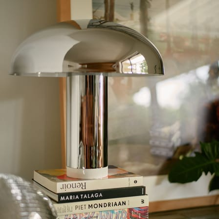 Lampada da tavolo Lounge materiale plastico argento / Ø 47 x H 49 cm - HK LIVING